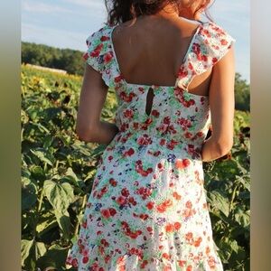Blue Rain Francesca’s  Floral Eyelet Dreas New With Tags XS